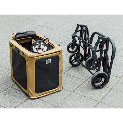 Ibiyaya BigBuddy Pet Stroller and Crate Combo, Camel