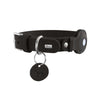 Hunter Leather Dog Collar with Apple Airtag Holder, Black