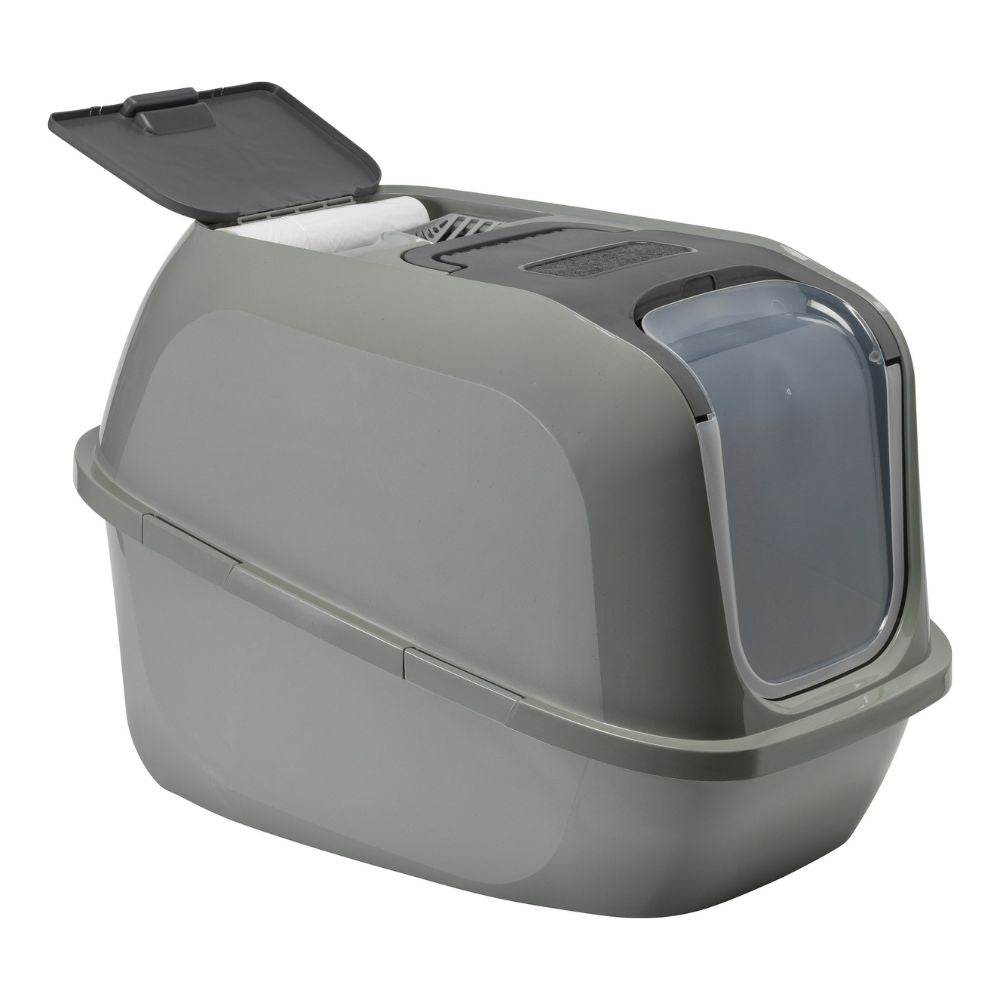 Moderna Mega Deluxe Cat Litter Box, Olive Green