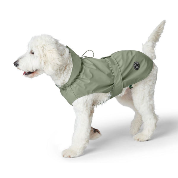 Hunter Milford Raincoat for Dogs With Harness Opening Olive Green Modern Pets