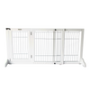 Freestanding Wooden Dog Barrier with Gate, White