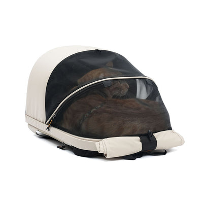 Ibiyaya Panorama Zipper-Free Small Pet Travel Carrier, Buttermilk