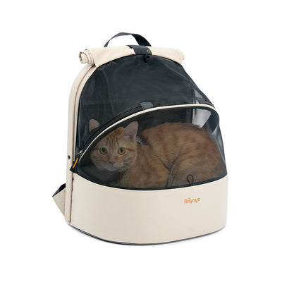 Ibiyaya Panorama Zipper-Free Small Pet Travel Carrier, Buttermilk