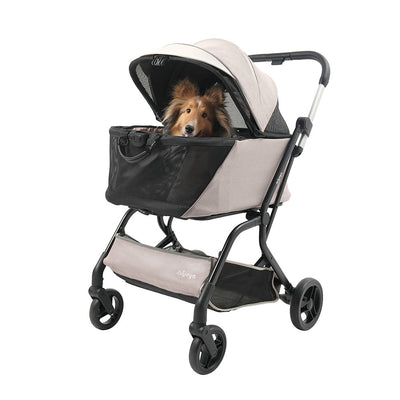 Ibiyaya InstaCollapse Detachable Dog Stroller, Taupe