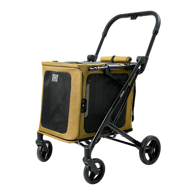 Ibiyaya BigBuddy Pet Stroller and Crate Combo, Camel