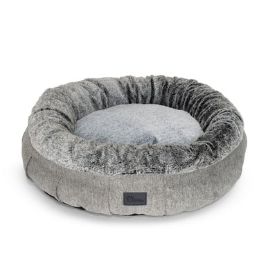 Harley Dog Bed, Harlow Grey & Artic Faux Fur