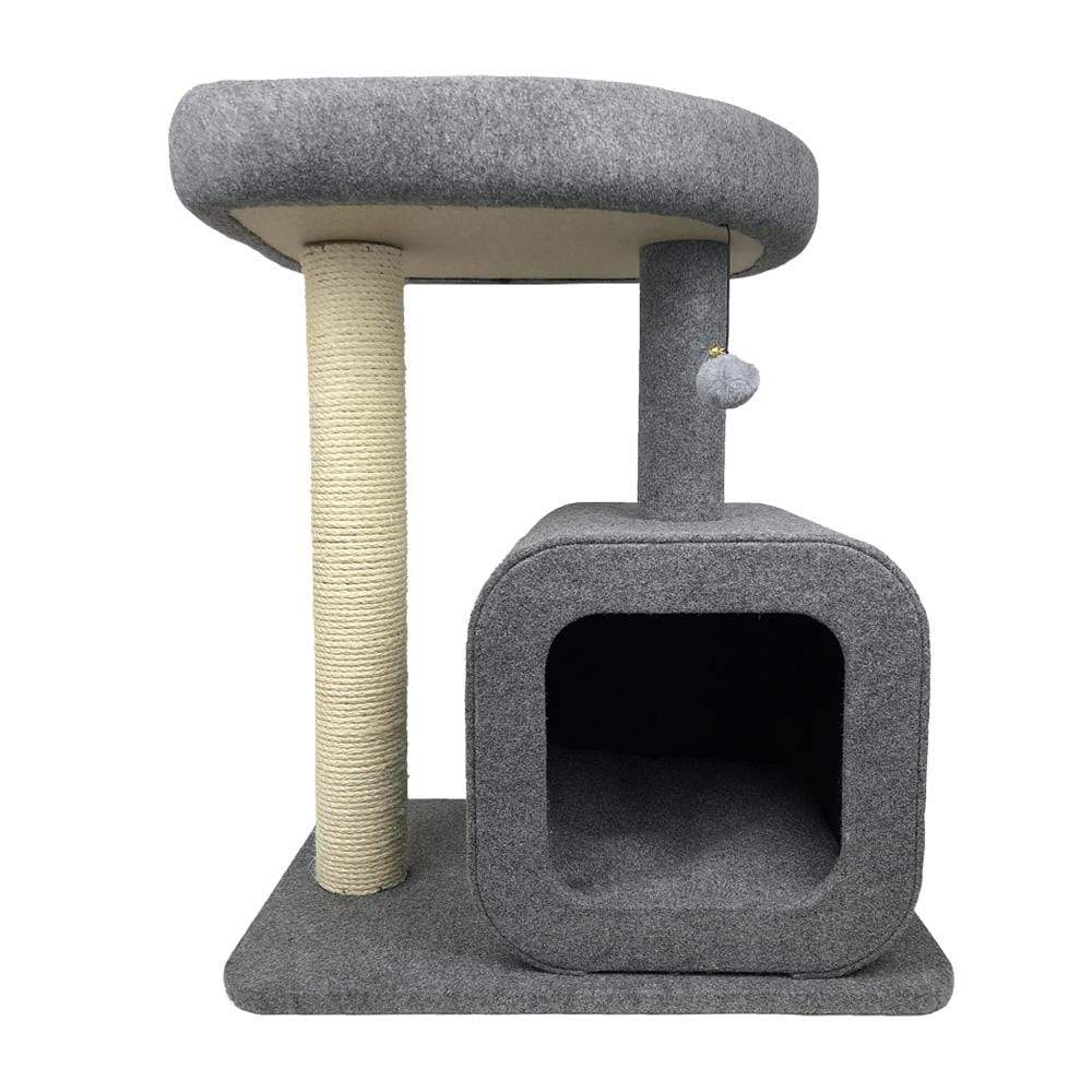 Scratching post with hot sale bed on top