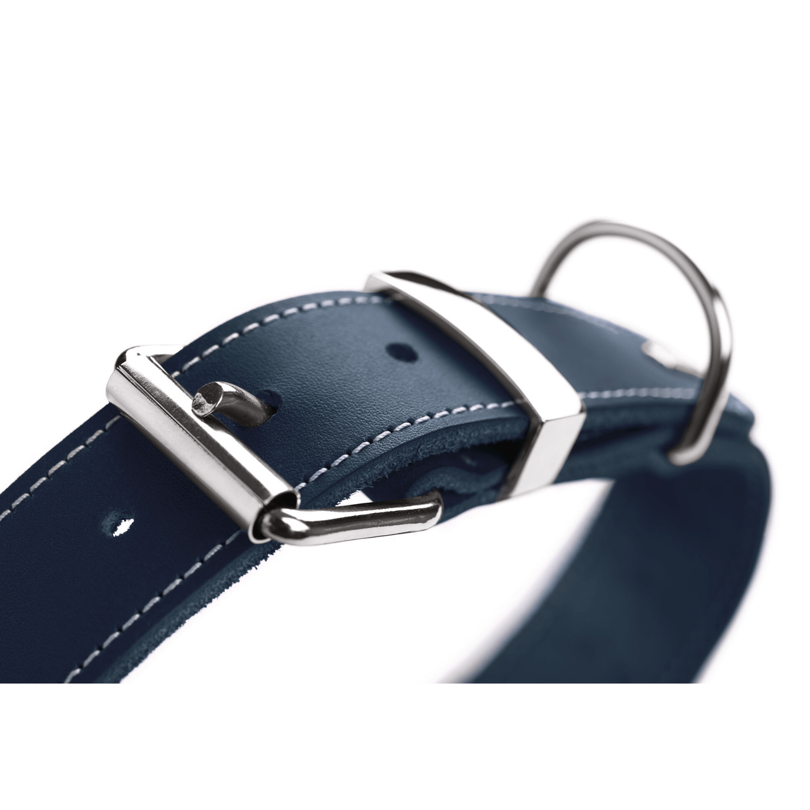 Navy blue deals leather dog collar