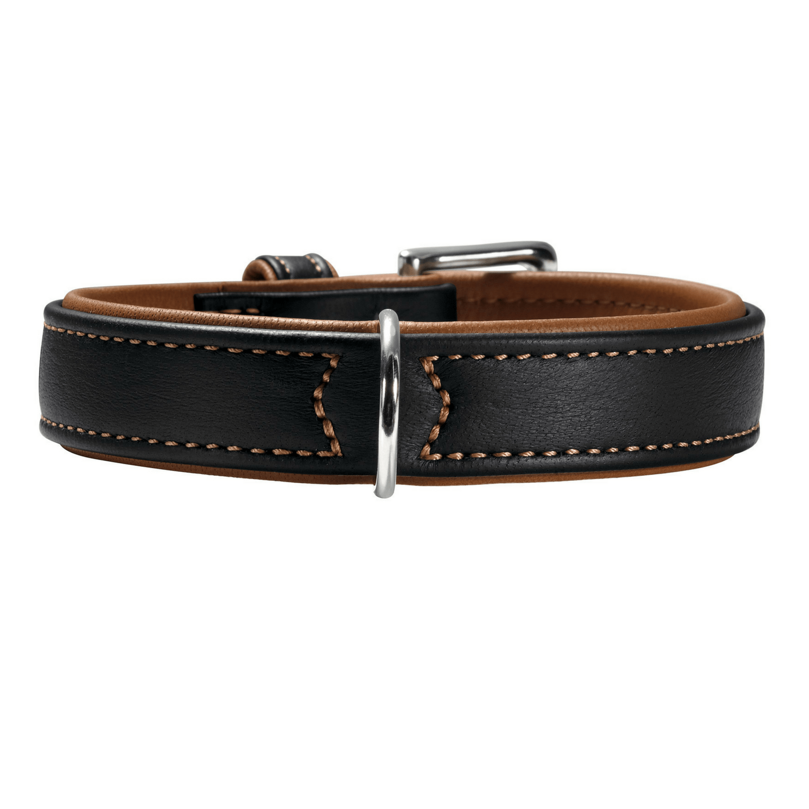 Hunter Canadian Elk Leather Dog Collar Black