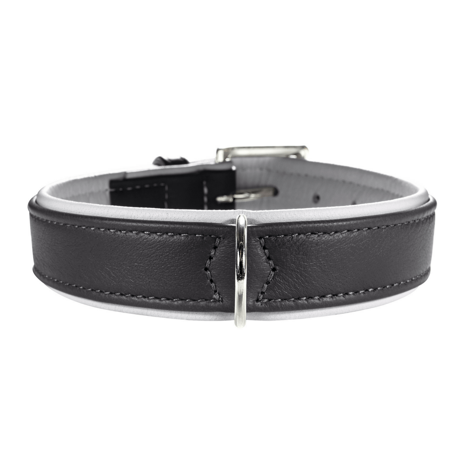 Gray leather hotsell dog collar